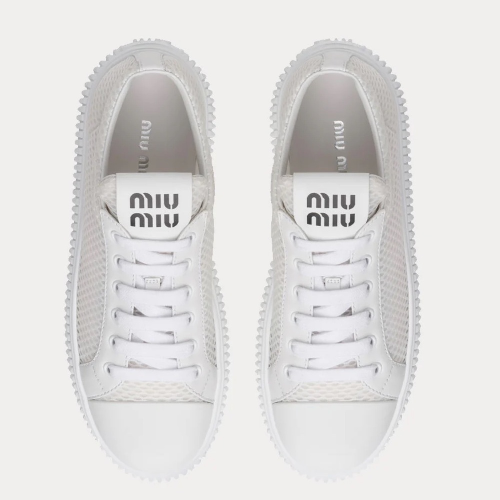 Miu Miu Women's Mesh Platform Low Top Sneakers, s… - image 2